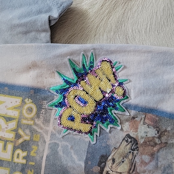 Western Story Graphic Tee with POW Sequin Patch - Picture 3 of 5